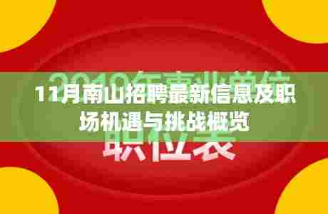 11月南山招聘最新信息及职场机遇与挑战概览