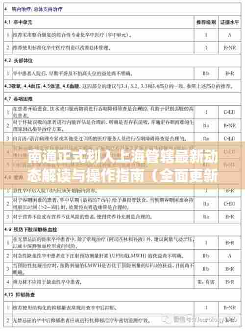 南通正式划入上海管辖最新动态解读与操作指南（全面更新）