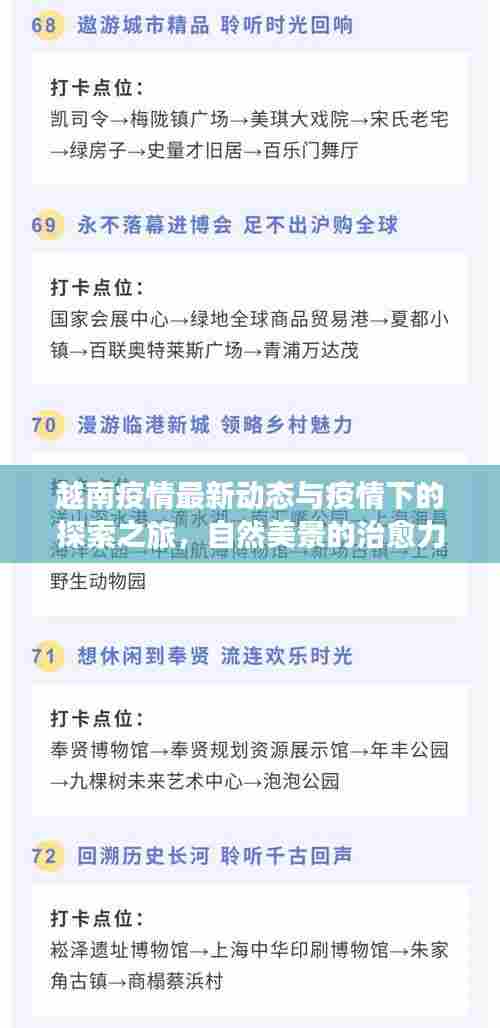 越南疫情最新动态与疫情下的探索之旅，自然美景的治愈力量与别样旅行体验