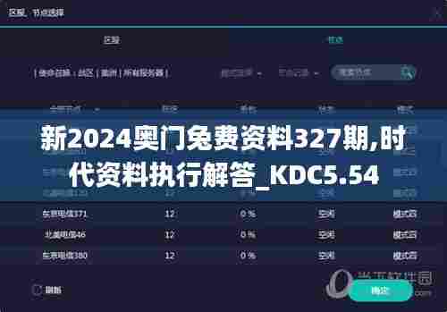 新2024奥门兔费资料327期,时代资料执行解答_KDC5.54