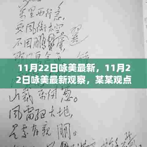 11月22日咏美最新，11月22日咏美最新观察，某某观点的深度解析