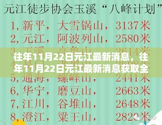 往年11月22日元江最新消息全攻略,轻松掌握获取资讯的步骤