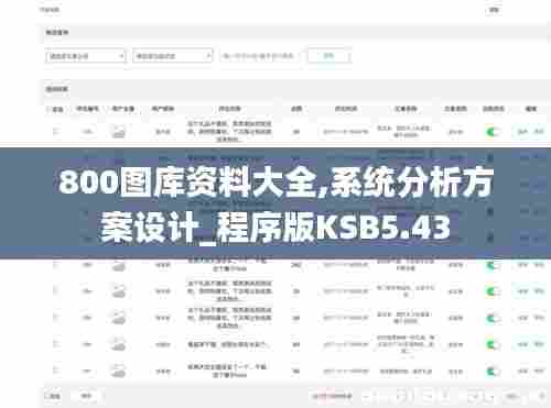 800图库资料大全,系统分析方案设计_程序版KSB5.43