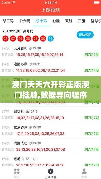 澳门天天六开彩正版澳门挂牌,数据导向程序解析_先锋科技JPS5.10