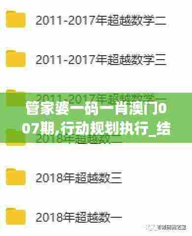 管家婆一码一肖澳门007期,行动规划执行_结合版OTO5.16