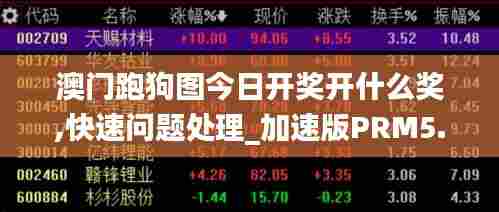 澳门跑狗图今日开奖开什么奖,快速问题处理_加速版PRM5.71