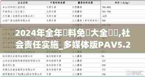 2024年全年資料免費大全優勢,社会责任实施_多媒体版PAV5.25