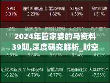 2024年管家婆的马资料39期,深度研究解析_时空版CMD5.15