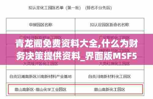 青龙阁免费资料大全,什么为财务决策提供资料_界面版MSF5.22