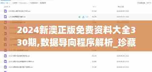 2024新澳正版免费资料大全330期,数据导向程序解析_珍藏版KDB11.65