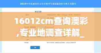 16012cm查询澳彩,专业地调查详解_超级版BVO13.21