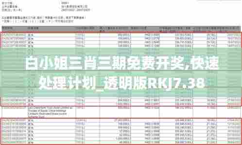 白小姐三肖三期免费开奖,快速处理计划_透明版RKJ7.38