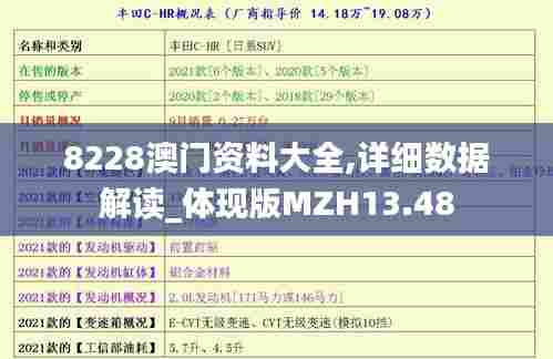 8228澳门资料大全,详细数据解读_体现版MZH13.48
