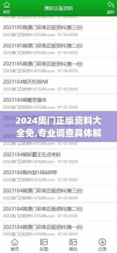 2024奥门正版资料大全免,专业调查具体解析_冒险版NXV13.92