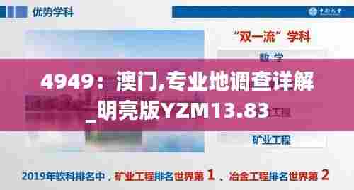 4949：澳门,专业地调查详解_明亮版YZM13.83