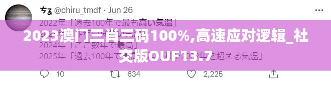 2023澳门三肖三码100%,高速应对逻辑_社交版OUF13.7