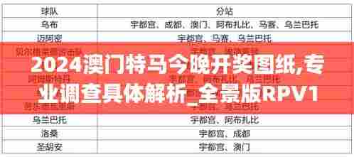 2024澳门特马今晚开奖图纸,专业调查具体解析_全景版RPV13.79