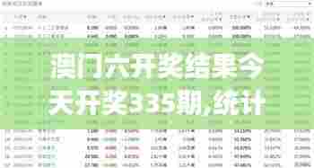澳门六开奖结果今天开奖335期,统计数据详解说明_NZY56.997探索版