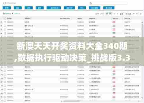 新澳天天开奖资料大全340期,数据执行驱动决策_挑战版3.359-7