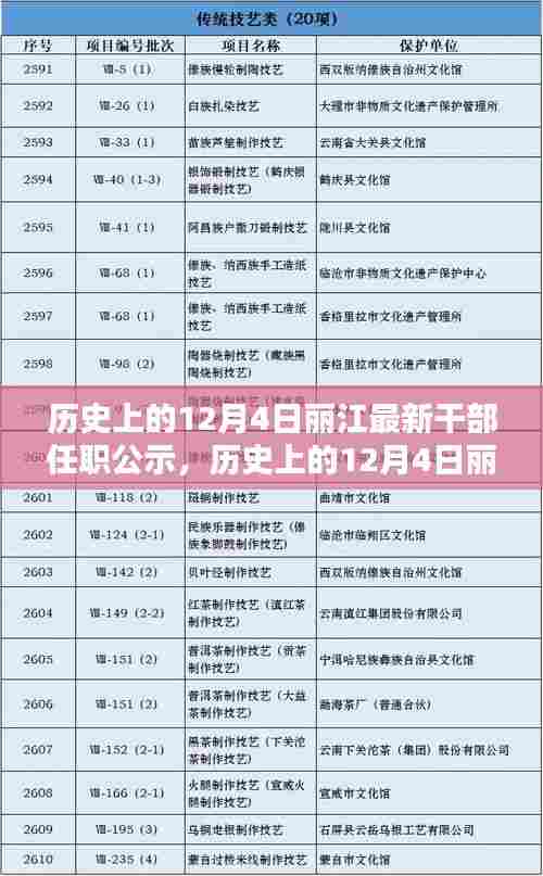 丽江历史12月4日干部任职公示概览，最新干部任职公示发布