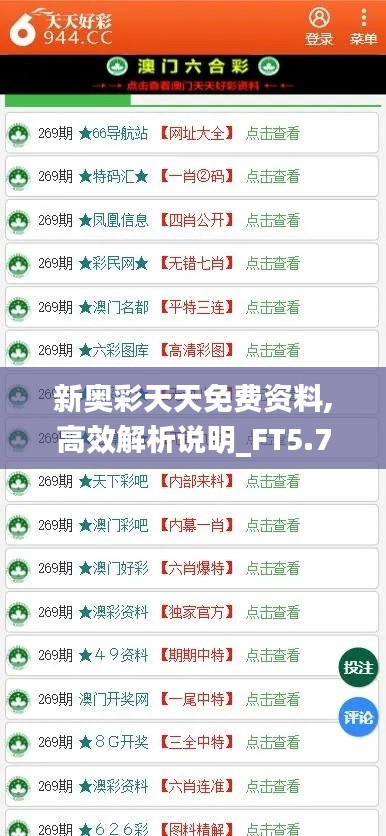 新奥彩天天免费资料,高效解析说明_FT5.705
