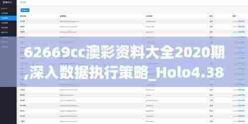 62669cc澳彩资料大全2020期,深入数据执行策略_Holo4.389