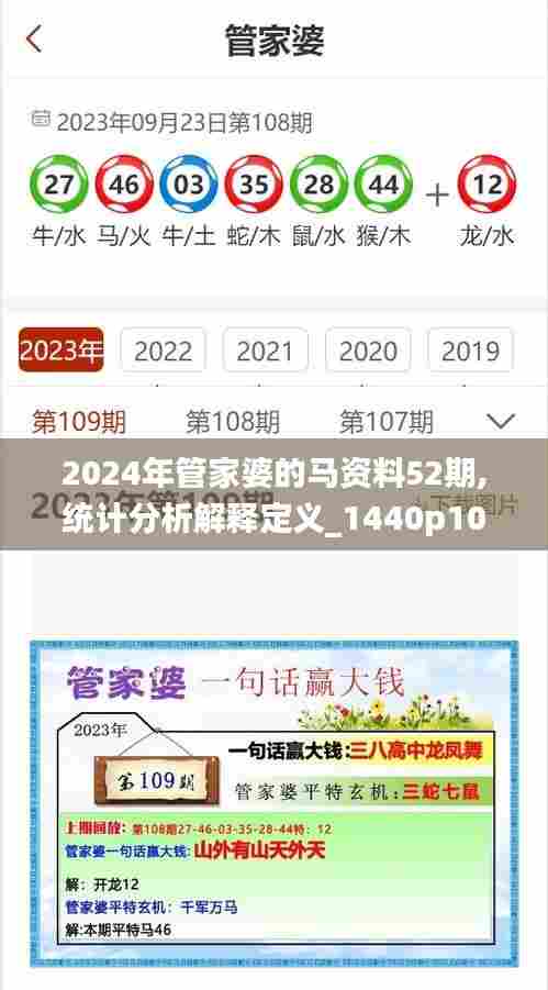 2024年管家婆的马资料52期,统计分析解释定义_1440p10.434