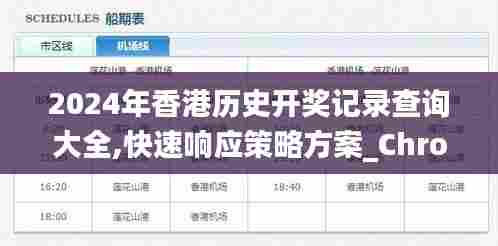 2024年香港历史开奖记录查询大全,快速响应策略方案_ChromeOS6.925