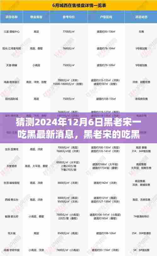 黑老宋未来展望，温馨有趣的吃黑日常与最新消息揭秘，预测黑老宋一吃黑新篇章开启于2024年12月6日