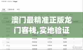 澳门最精准正版龙门客栈,实地验证数据分析_超级版1.134