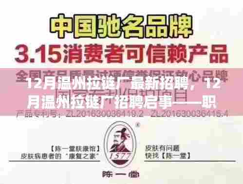 12月温州拉链厂最新招聘启事，职场人的优选岗位