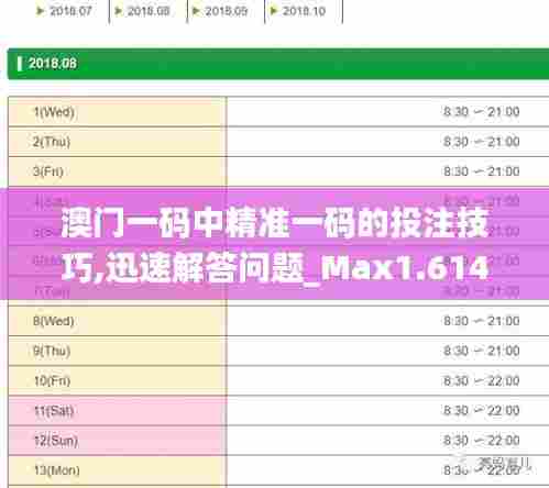 澳门一码中精准一码的投注技巧,迅速解答问题_Max1.614