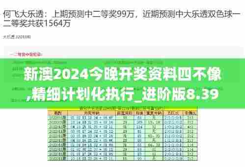 新澳2024今晚开奖资料四不像,精细计划化执行_进阶版8.391