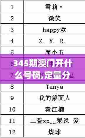 345期澳门开什么号码,定量分析解释定义_T1.952