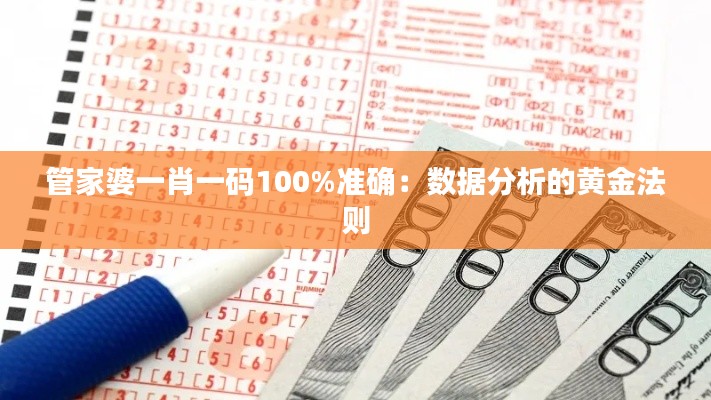 管家婆一肖一码100%准确：数据分析的黄金法则