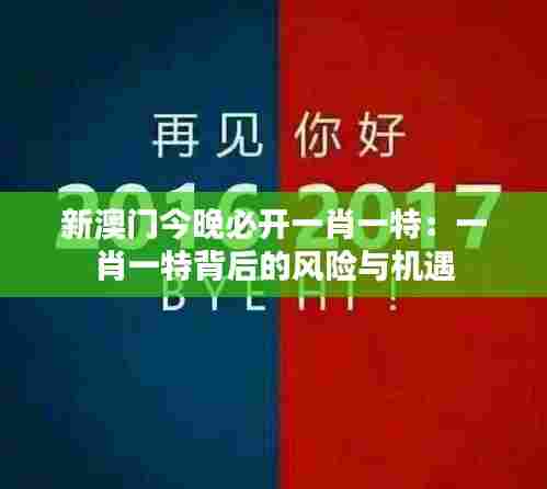 新澳门今晚必开一肖一特：一肖一特背后的风险与机遇