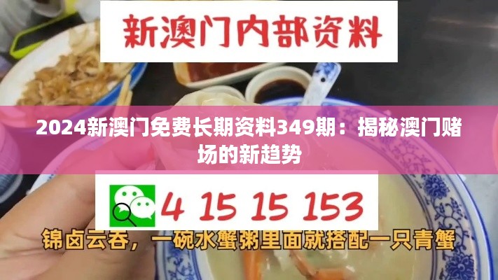 2024新澳门免费长期资料349期:揭秘澳门赌场的新趋势
