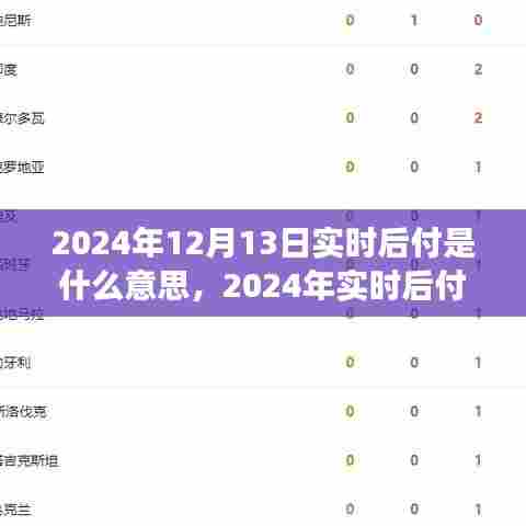 关于实时后付，深度解读概念、影响与地位，聚焦2024年12月13日实时后付的最新动态
