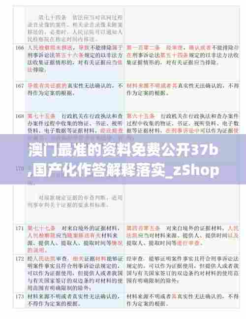 澳门最准的资料免费公开37b,国产化作答解释落实_zShop1.289