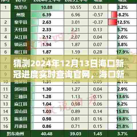 海口新冠进度实时查询系统预测与探讨，2024年12月13日的可能状况