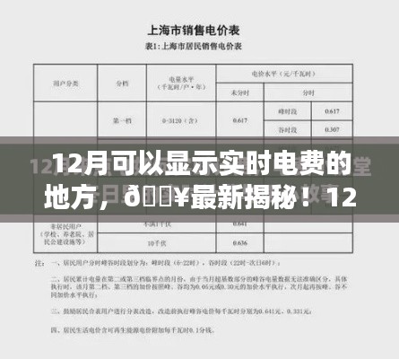 揭秘!12月实时电费查询地点大全,小红书推荐指南助你轻松掌握电费动态