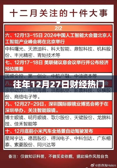 财经热点回顾,历年十二月二十七日要闻盘点