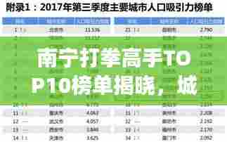 南宁打拳高手TOP10榜单揭晓，城市荣耀与力量见证者