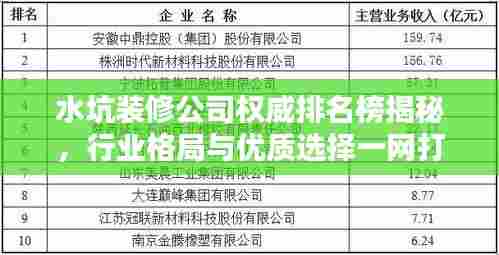 水坑装修公司权威排名榜揭秘,行业格局与优质选择一网打尽